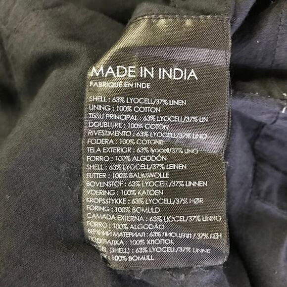 Club Monaco Black Midi Jumpsuit 8 Sleeveless Linen Blend V-Neck Pockets Back Zip - Picture 4 of 6